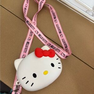 Hello Kitty White and Red Coin Bag with Pink Strap